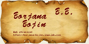 Borjana Bojin vizit kartica
